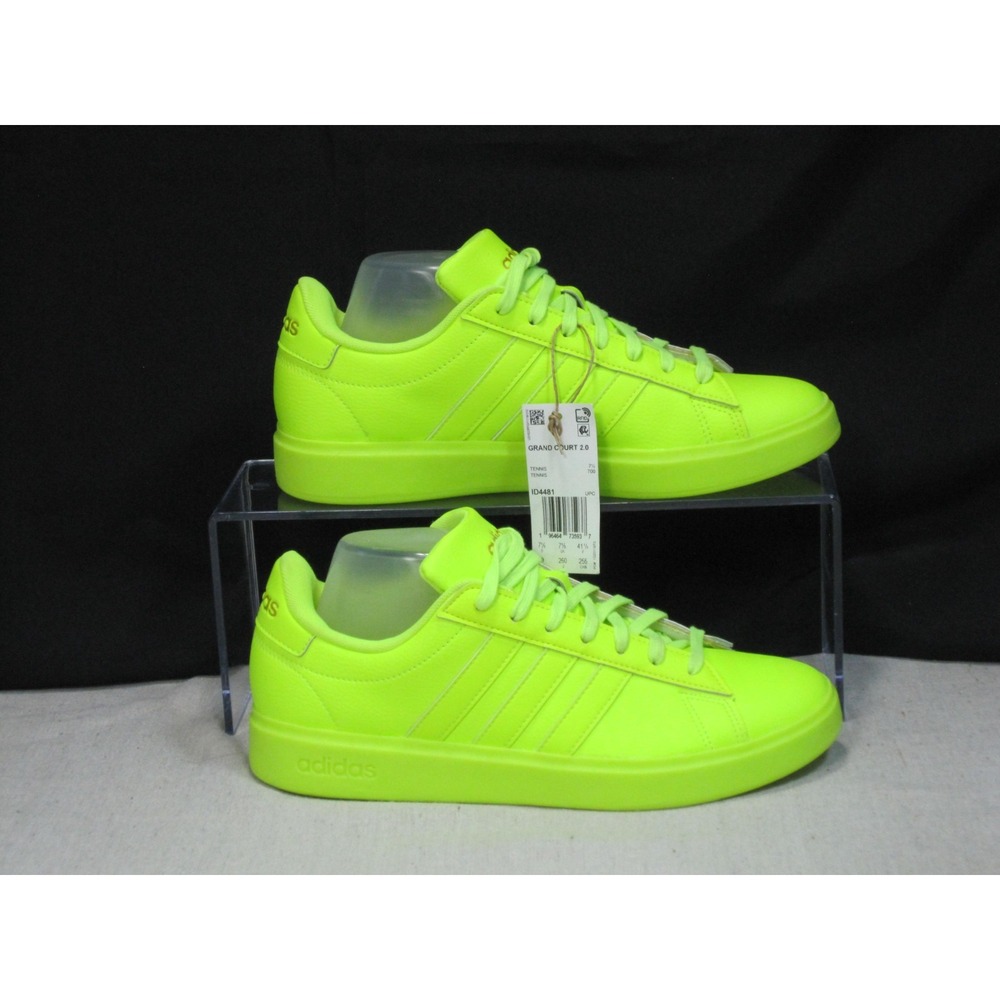 Adidas Grand Court 2.0 Women's 9 Monochromatic Neon Yellow 2023 New